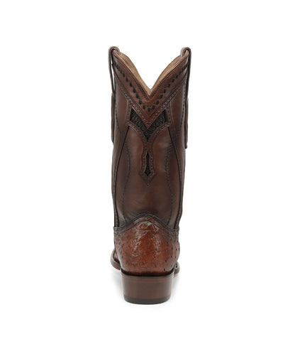 Men's Corral Honey Genuine Full Quill Ostrich Boots with Inlay & Embroidery