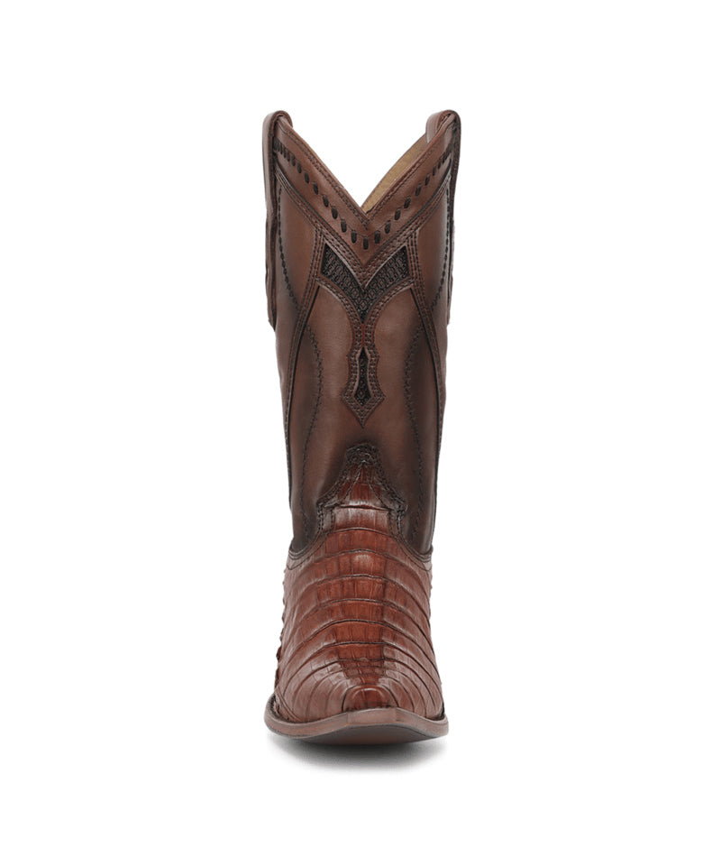 Men's Corral Honey Genuine Caiman Boots with Inlay & Embroidery
