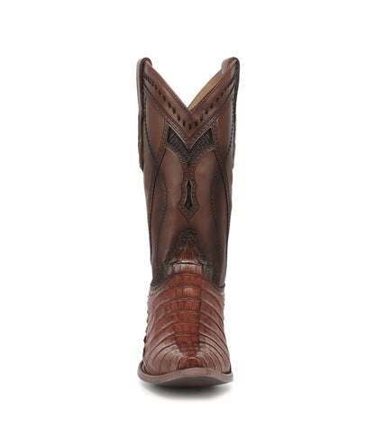Men's Corral Honey Genuine Caiman Boots with Inlay & Embroidery