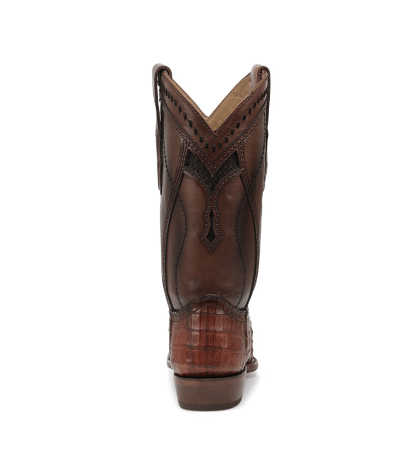 Men's Corral Honey Genuine Caiman Boots with Inlay & Embroidery