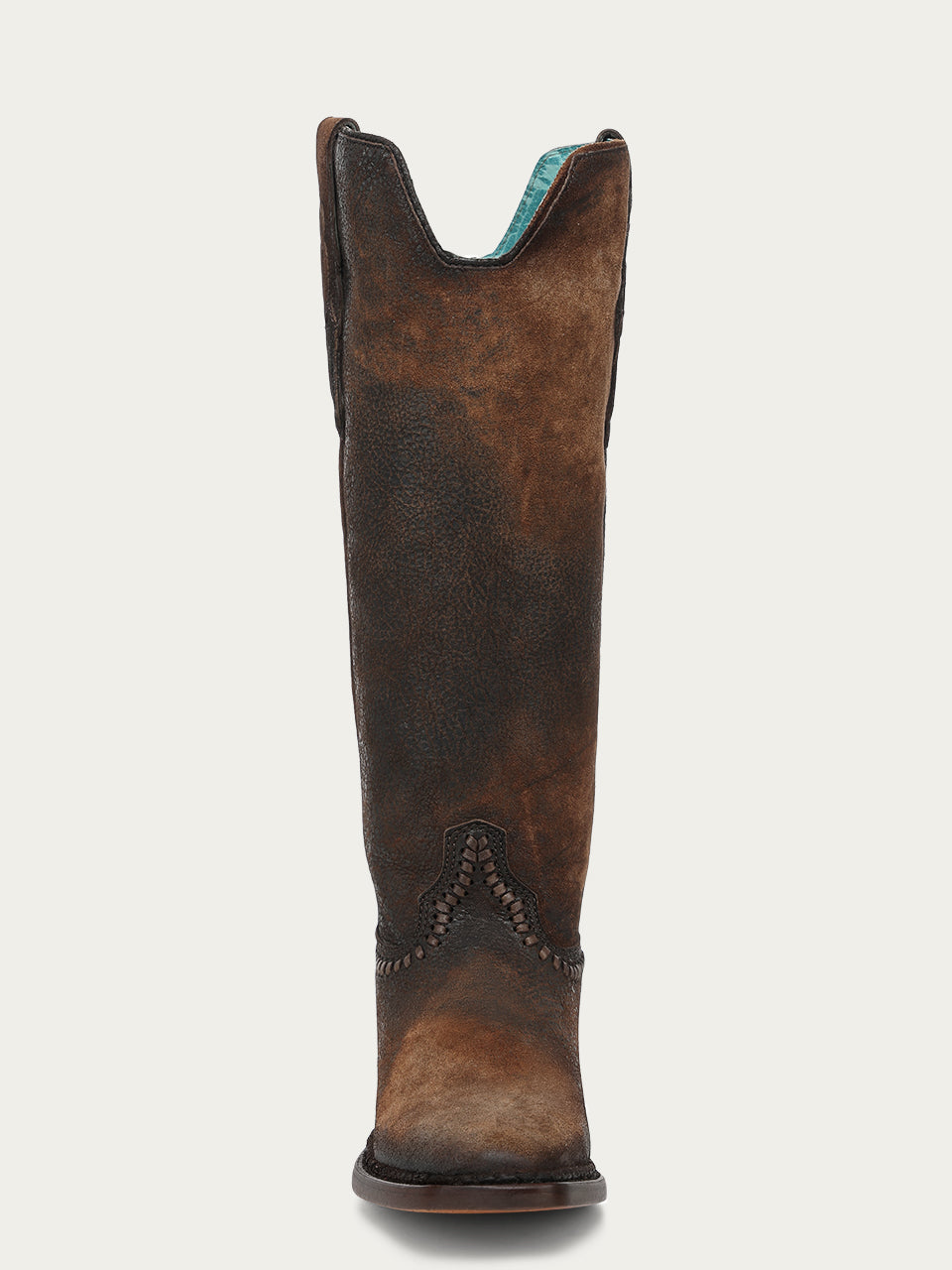 Women's Corral Brown Genuine Leather Boots with Woven & Lamb Abstract Tall Top