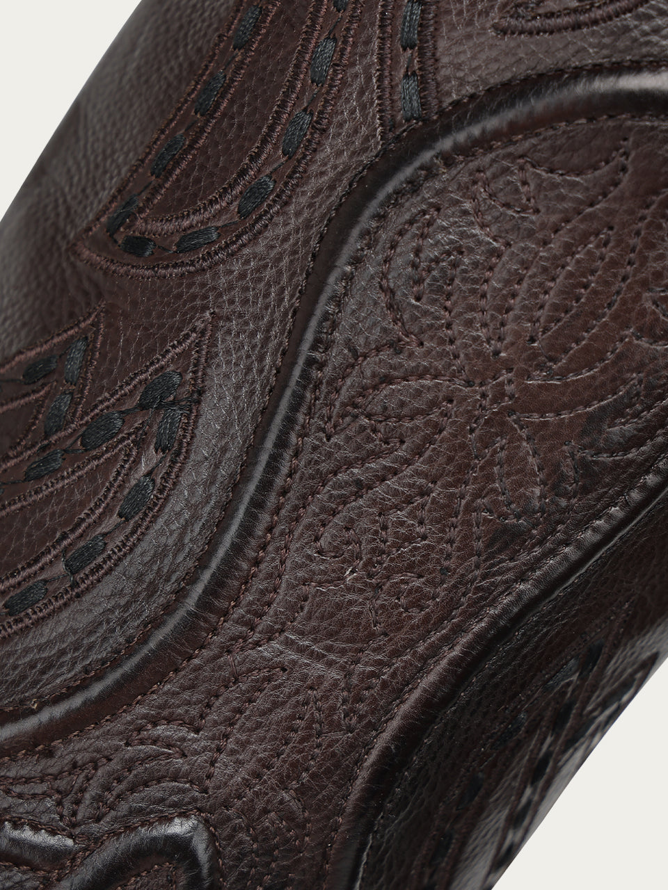 Women's Corral Chocolate Genuine Leather Boots with Raised Woven Embroidery Tall Top