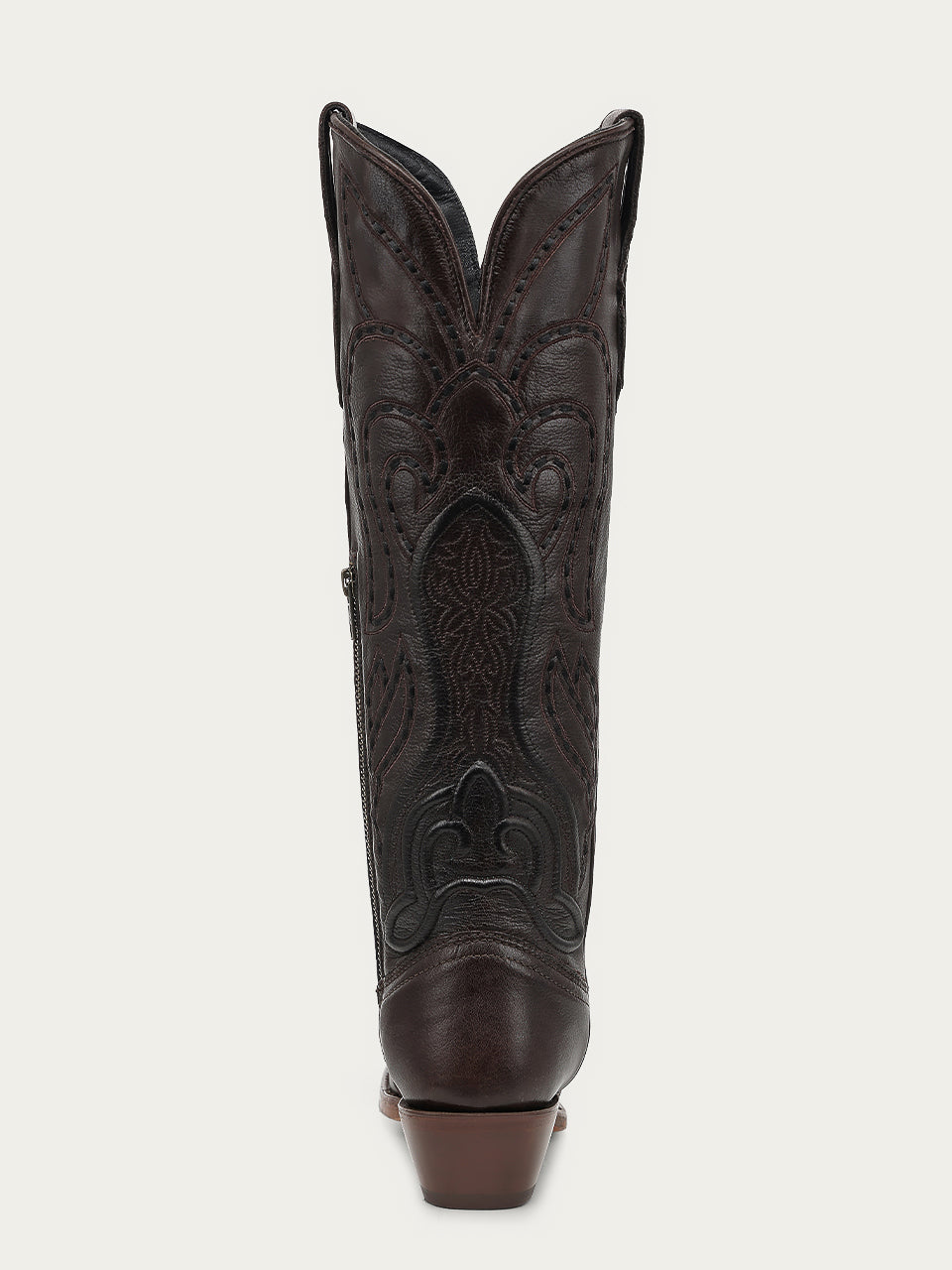 Women's Corral Chocolate Genuine Leather Boots with Raised Woven Embroidery Tall Top
