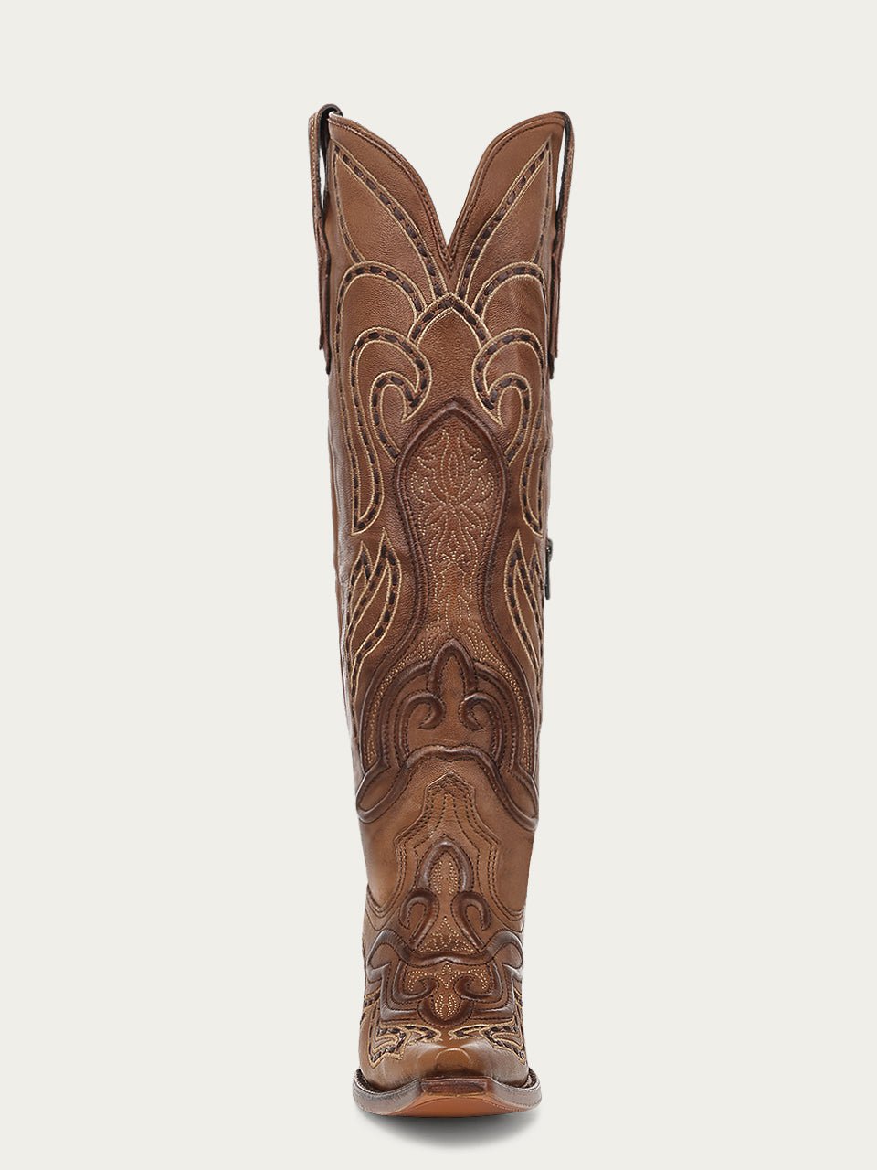 Women's Corral Honey Genuine Leather Boots with Raised Woven Embroidery Tall Top Cowboy Boot