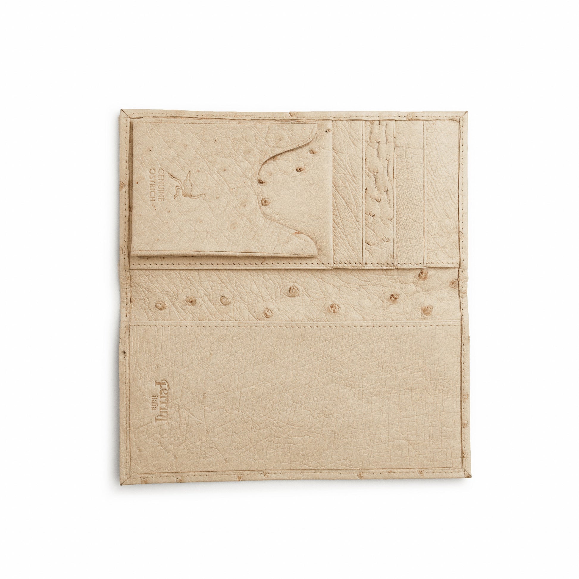 Ferrini Full Quill Ostrich Checkbook Winter White - yeehawcowboy
