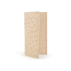 Ferrini Full Quill Ostrich Checkbook Cover Winter White