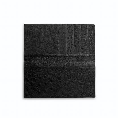 Ferrini Full Quill Ostrich Checkbook Black - yeehawcowboy