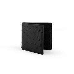 Ferrini Full Quill Ostrich Hipster Wallet Black