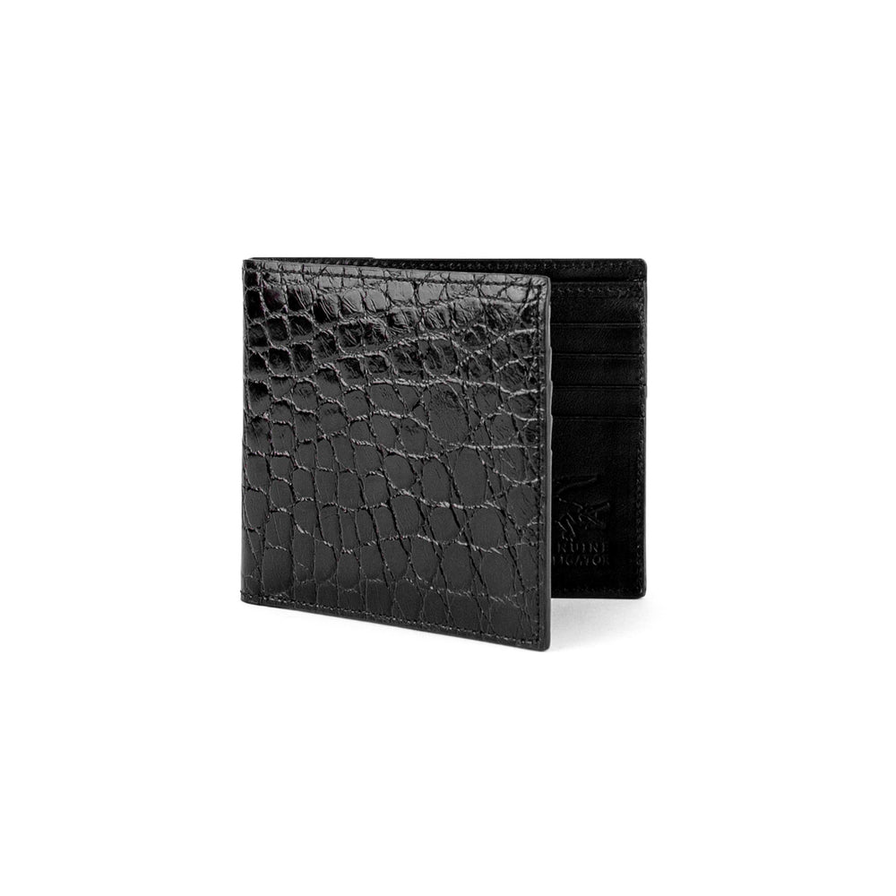 Cartera de piel de cocodrilo Ferrini negra 