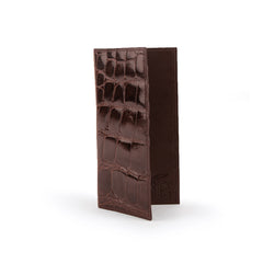 Ferrini Alligator Checkbook Cover Nicotine