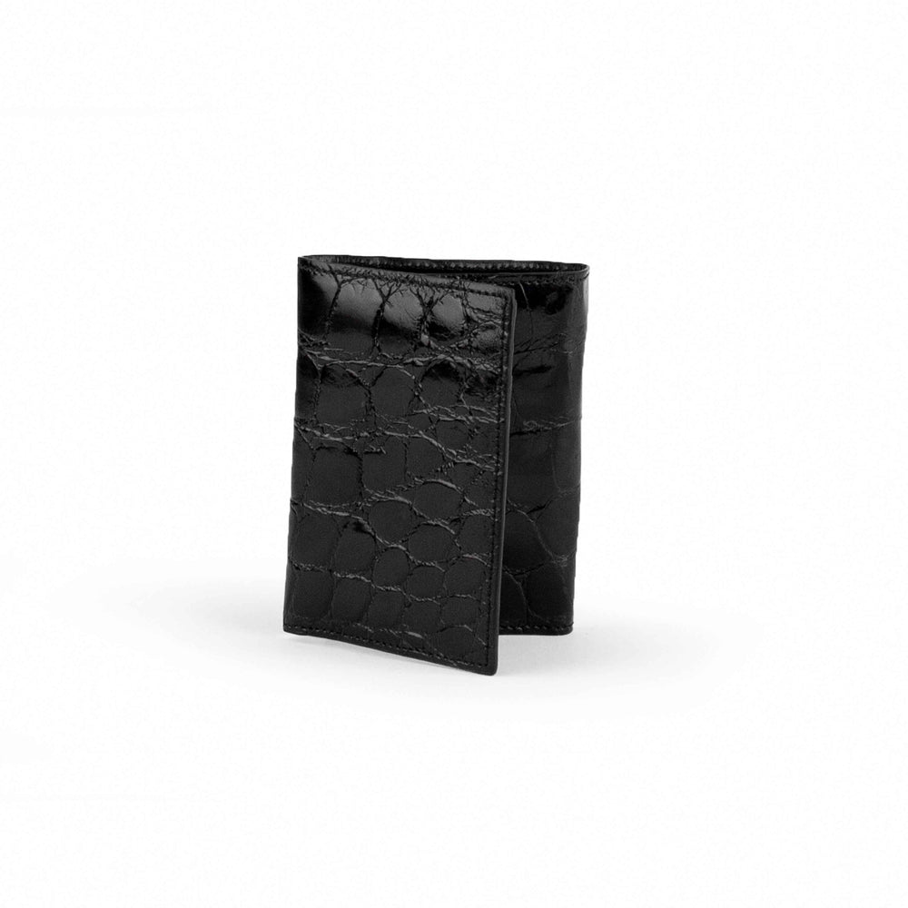 Ferrini Alligator Trifold Wallet Schwarz 