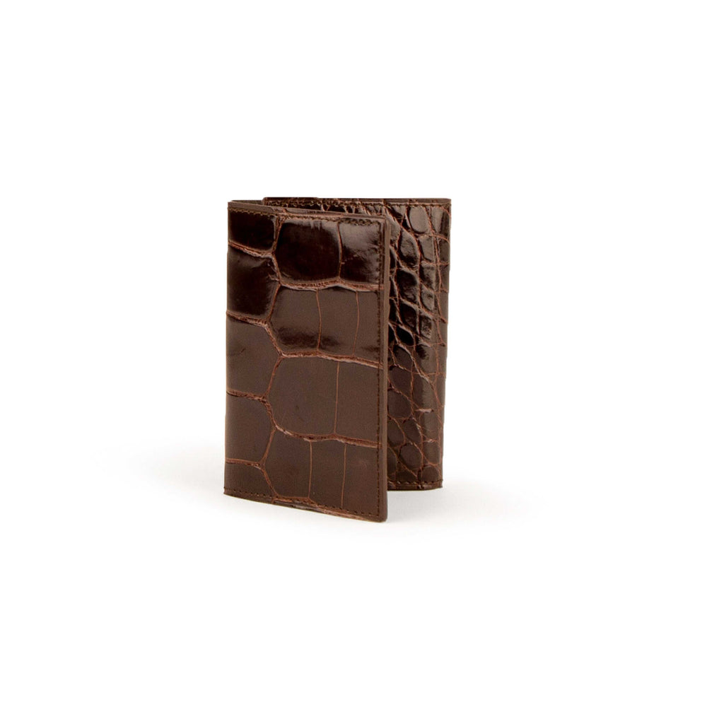 Ferrini Alligator Trifold Wallet Nikotin 