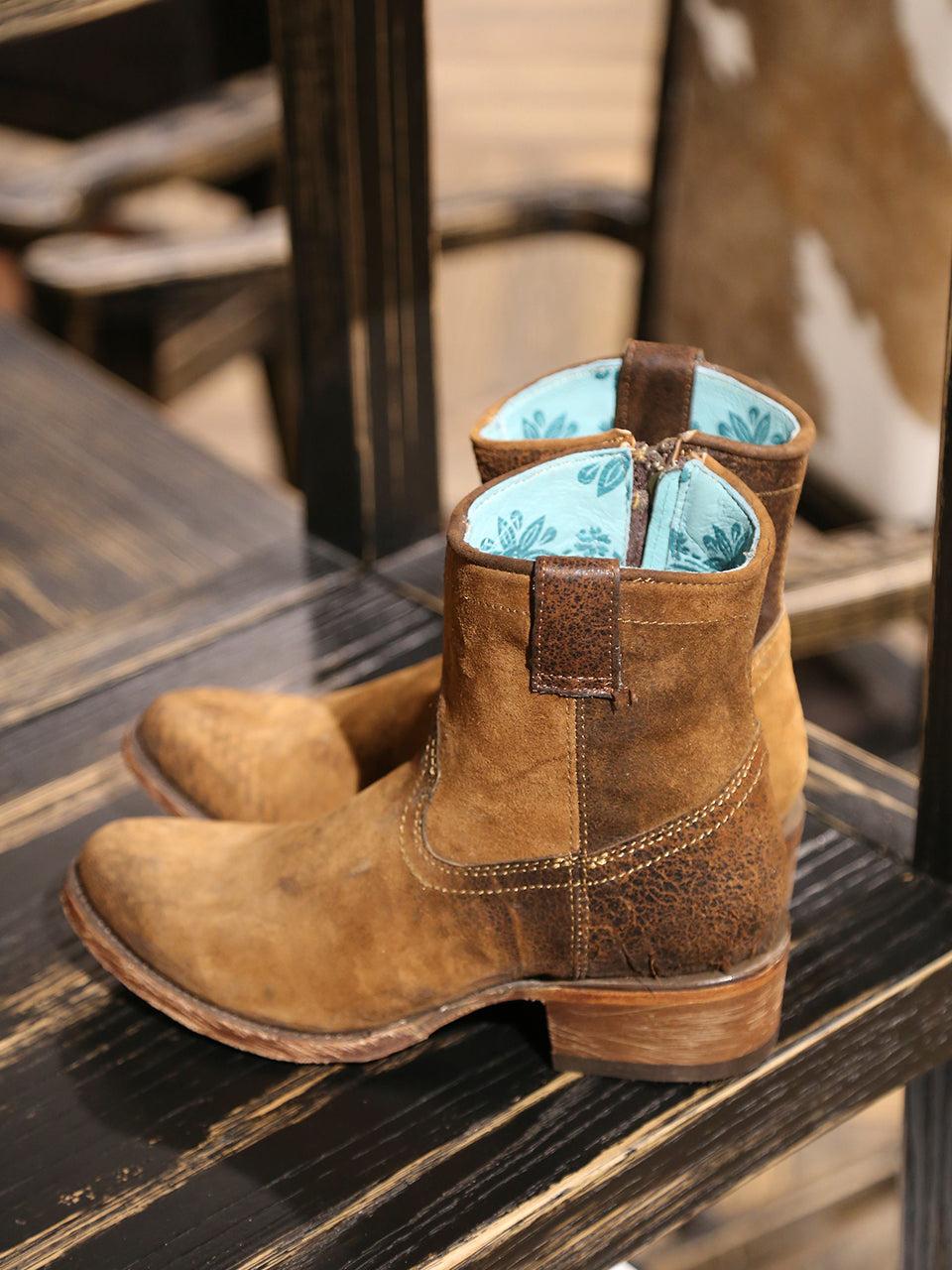 Women's Corral Chocolate Genuine Lamb Leather Boots with Abstract