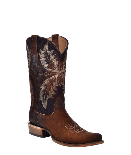 Men's Corral Chocolate Genuine Leather Boots with Embroidery