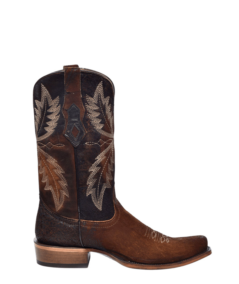 Men's Corral Chocolate Genuine Leather Boots with Embroidery