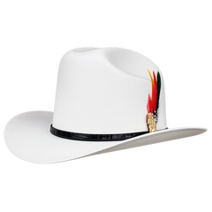 White Diamond 5000X Sinaloa Straw Cowboy Hat – Genuine Crocodile Leather Band – Authentic Gold San Judas