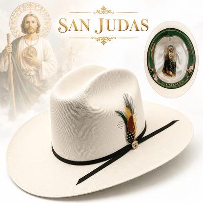 Hooch Hats Straw Cowboy Hat Telar 1x1 1000X San Judas Tadeo Edition