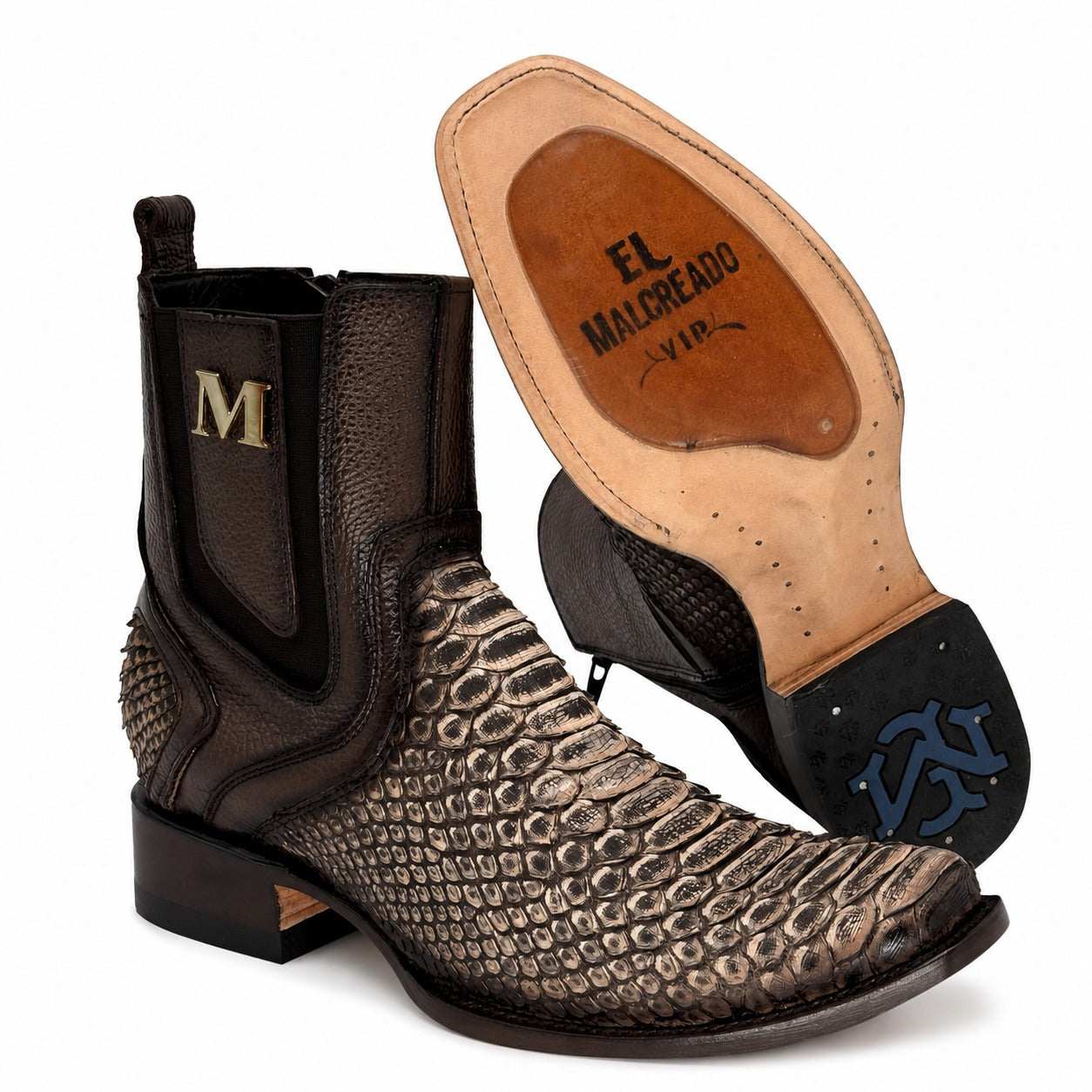 Men's El Malcreado Roy Oryx Genuine Python Botin Boots Handmade