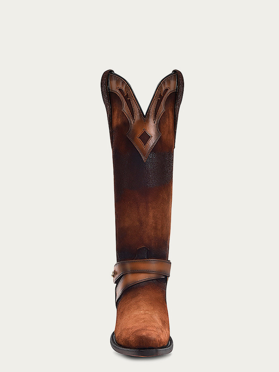 Women's Corral Dark Brown Genuine Lamb Leather Boots with Embroidery & Harness & Overlay