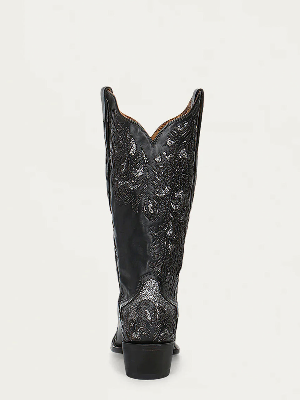 Women's Corral Black Genuine Leather Boots with Silver Full Inlay