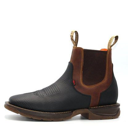 Besserro Stiefeletten, öl- und rutschfest, handgefertigt, echtes Leder, Schwarz