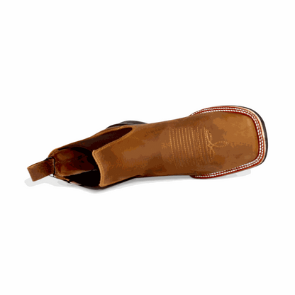 Hooch Boots Mens Wide Square Toe Botin Tan – Genuine Leather Western Boots
