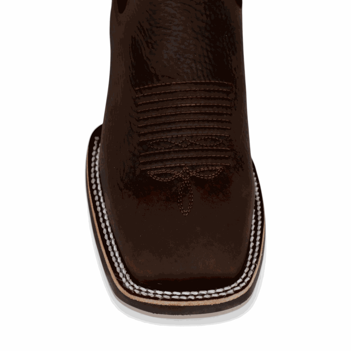 Hooch Boots Mens Wide Square Toe Botin Chocolate – Genuine Leather Western Boots