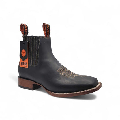 Botines Charros Botines Hombre Hooch Botines Cuero Genuino Hechos A Mano Negro
