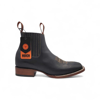Botines Charros Botines Hombre Hooch Botines Cuero Genuino Hechos A Mano Negro