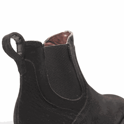 Hooch Boots Mens Square Toe Botin Black – Bull Shoulder Leather Rubber Sole Western Boots