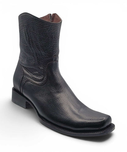 Hooch Boots Mens Dubai Toe Privo Leather Boots Black – Genuine Leather Western Boots