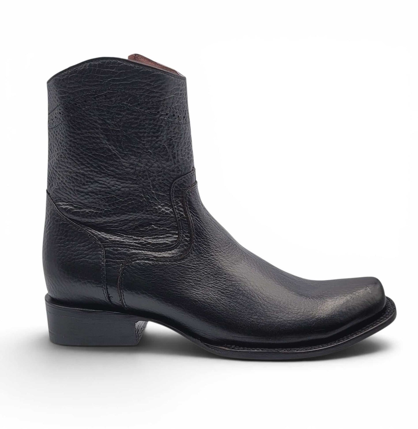 Hooch Boots Mens Dubai Toe Privo Leather Boots Black – Genuine Leather Western Boots