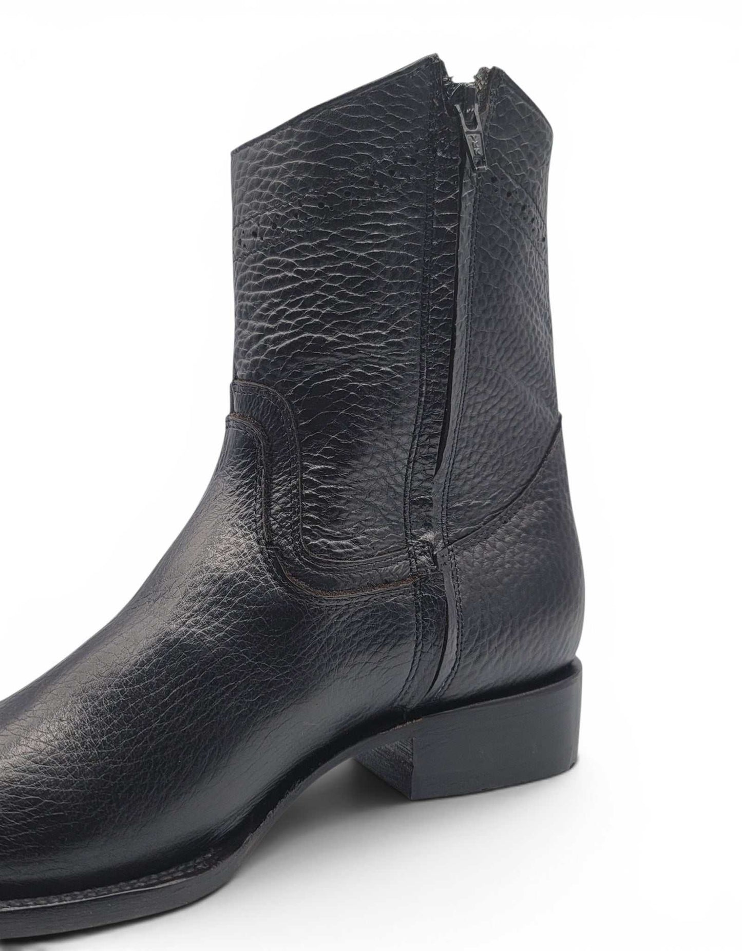Hooch Boots Mens Dubai Toe Privo Leather Boots Black – Genuine Leather Western Boots