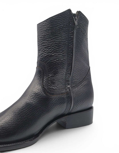Hooch Boots Mens Dubai Toe Privo Leather Boots Black – Genuine Leather Western Boots