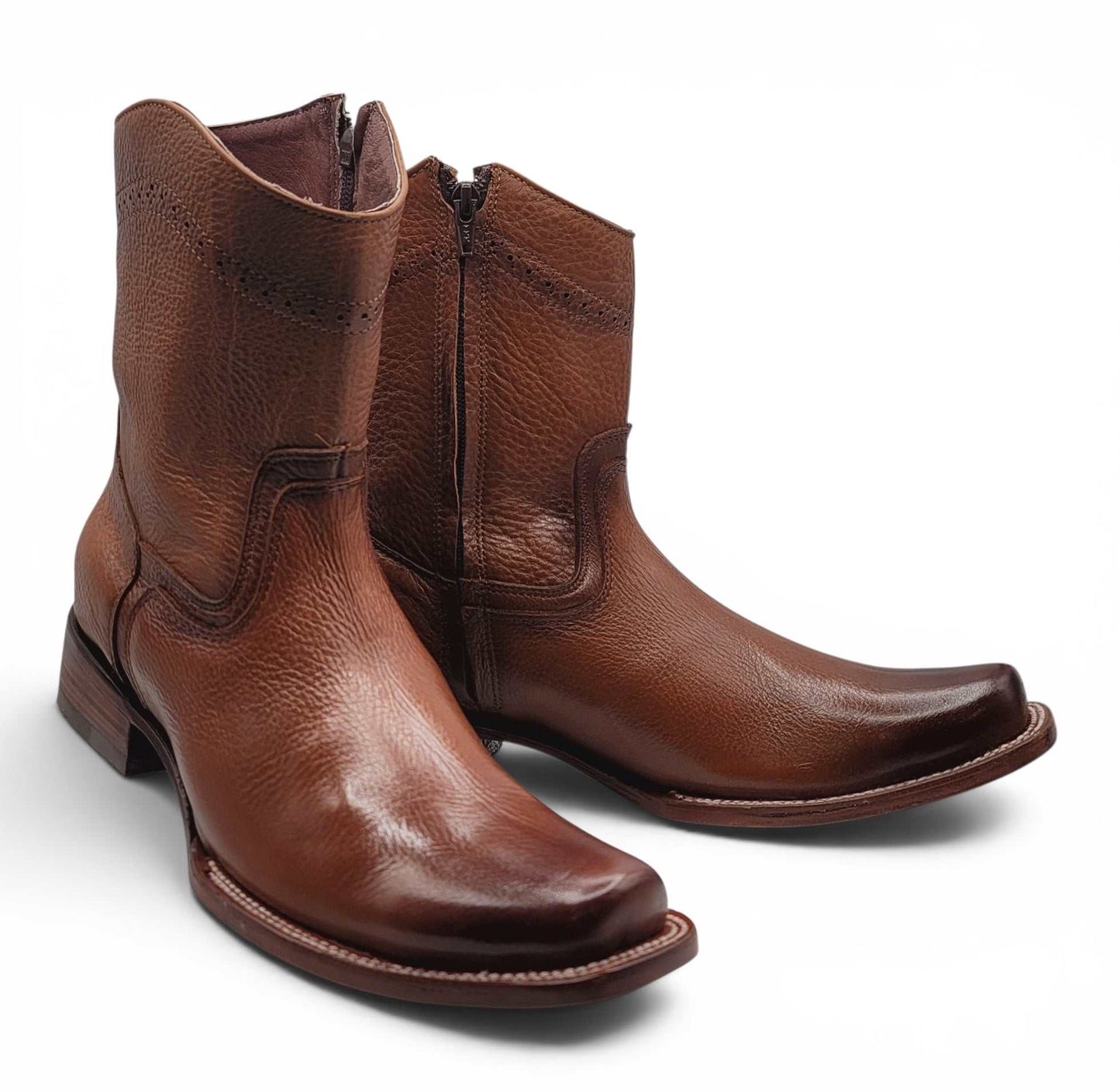 Hooch Boots Mens Dubai Toe Privo Leather Boots Honey – Genuine Leather Western Boots
