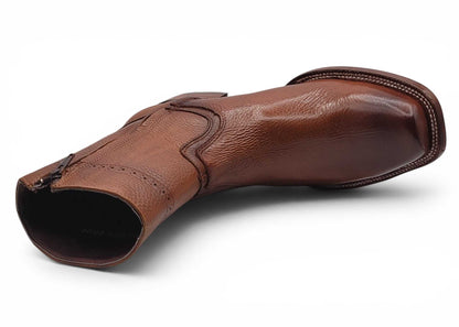 Hooch Boots Mens Dubai Toe Privo Leather Boots Honey – Genuine Leather Western Boots
