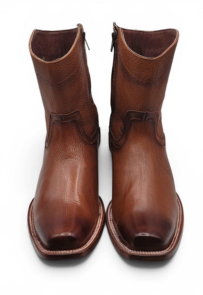 Hooch Boots Mens Dubai Toe Privo Leather Boots Honey – Genuine Leather Western Boots