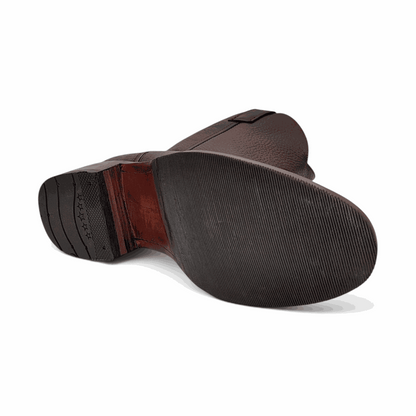 Hooch Boots Mens Roper Boot Brown – Soft Genuine Leather Round Toe Western Boots