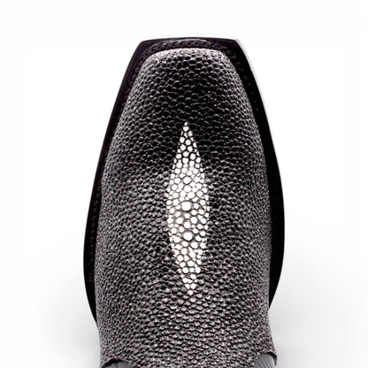Hooch Boots Mens Dubai Toe Stingray Print Boots – Single Stone Zipper Western Boots
