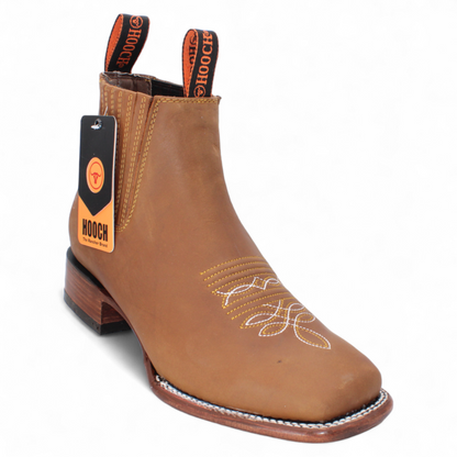 Men's Hooch Botines Charro Botin Boots Handmade Genuine Leather Tan