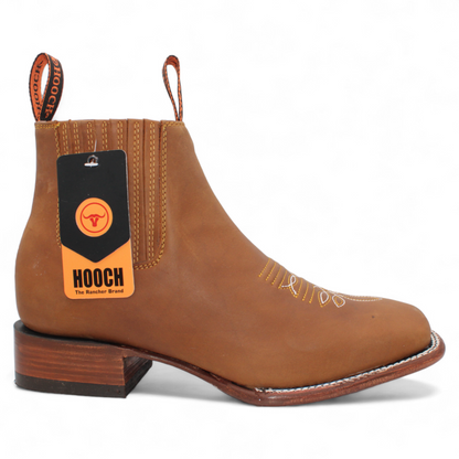 Men's Hooch Botines Charro Botin Boots Handmade Genuine Leather Tan