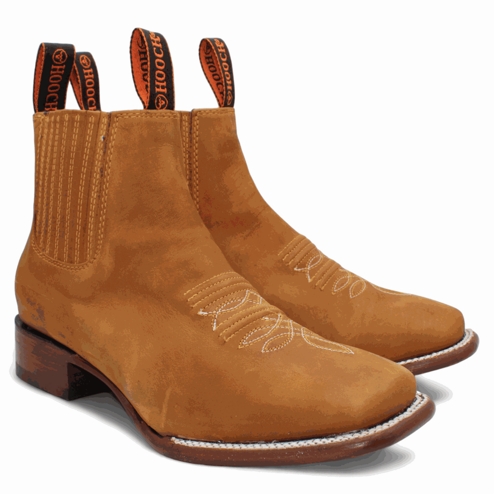 Men's Hooch Botines Charro Botin Boots Handmade Genuine Leather Honey