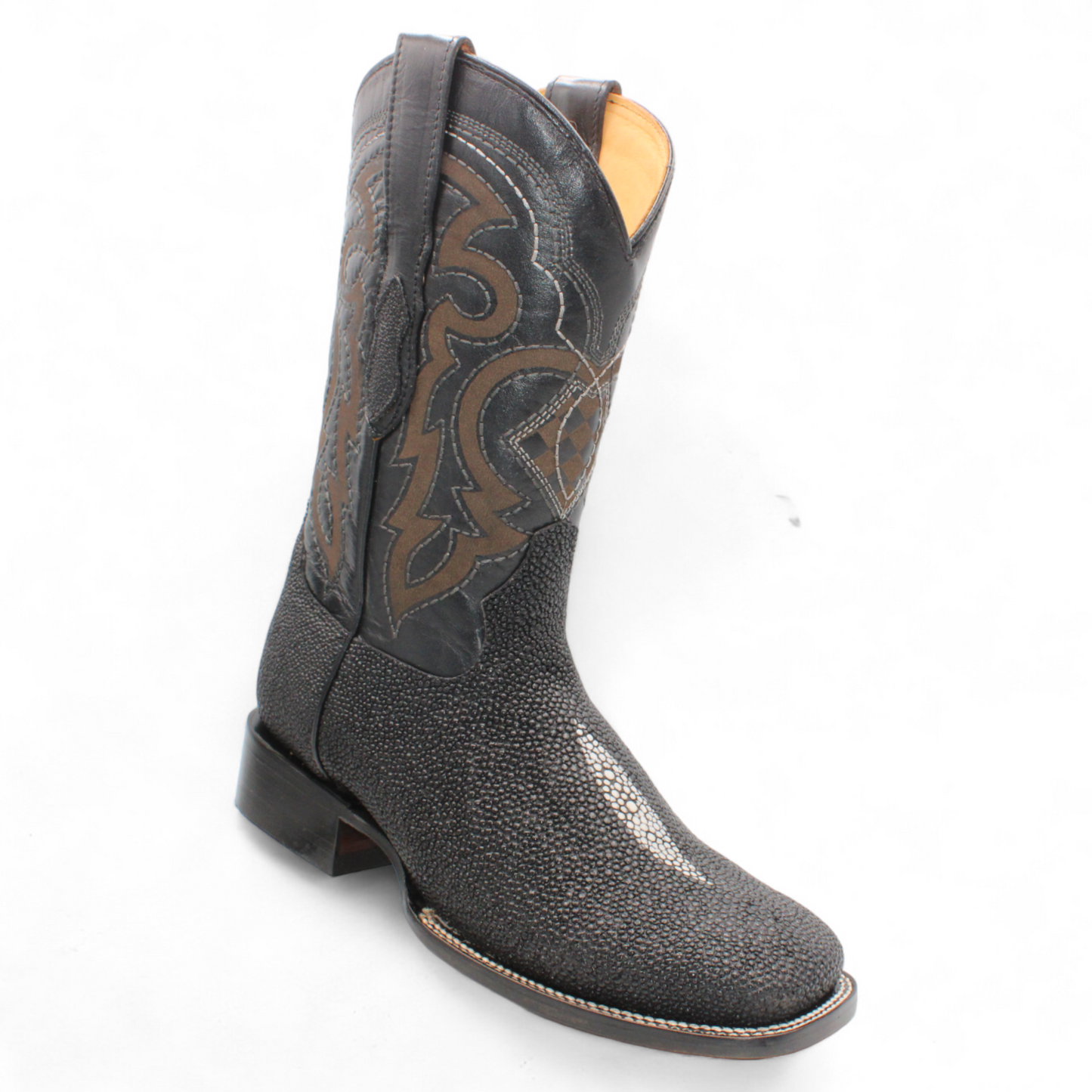 Botas vaqueras Hooch Stingray con estampado negro hechas a mano