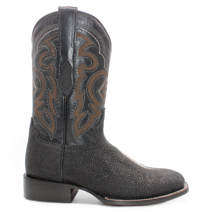 Botas vaqueras Hooch Stingray con estampado negro hechas a mano