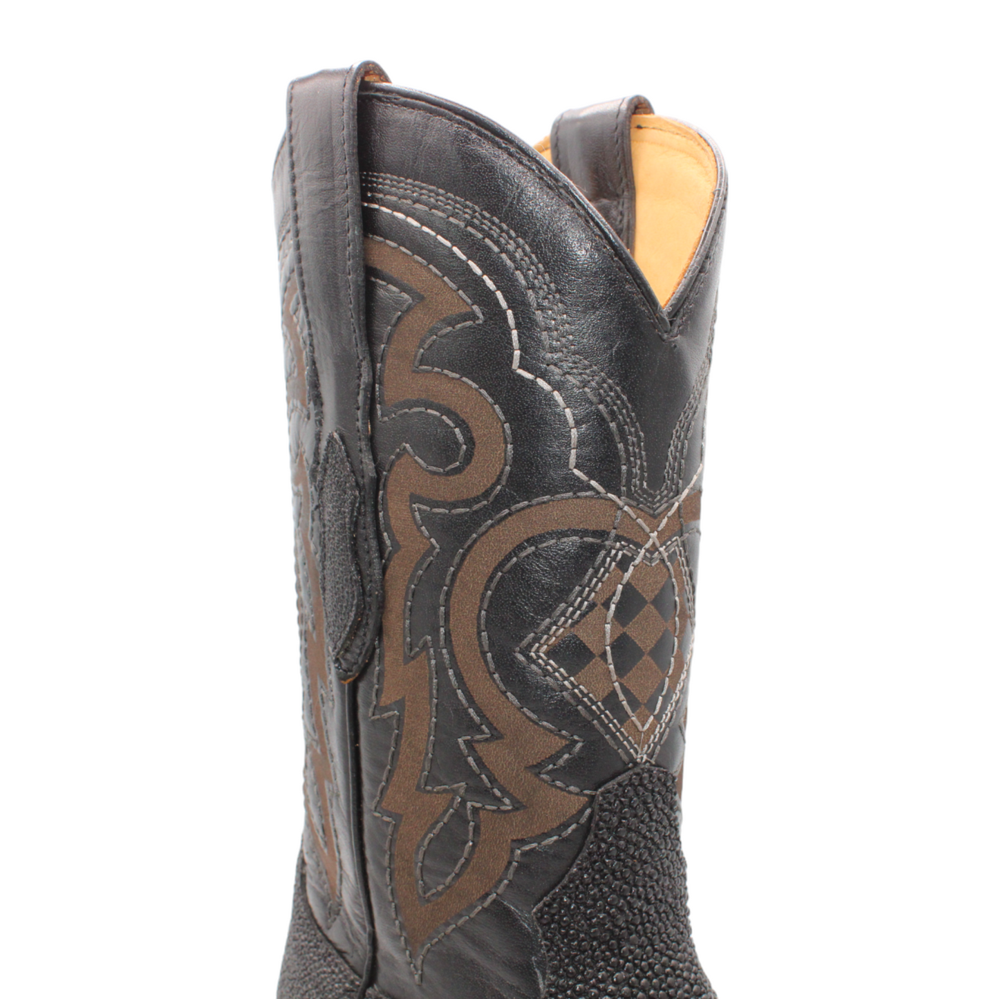 Botas vaqueras Hooch Stingray con estampado negro hechas a mano
