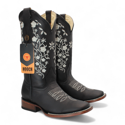 Women's Hooch Leather Western Boots Brown Handmade