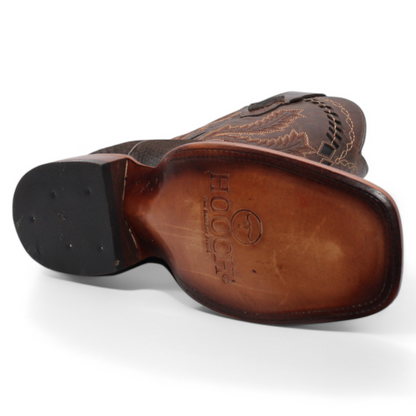 Botas vaqueras Hooch Python con estampado para hombre, color marrón, hechas a mano