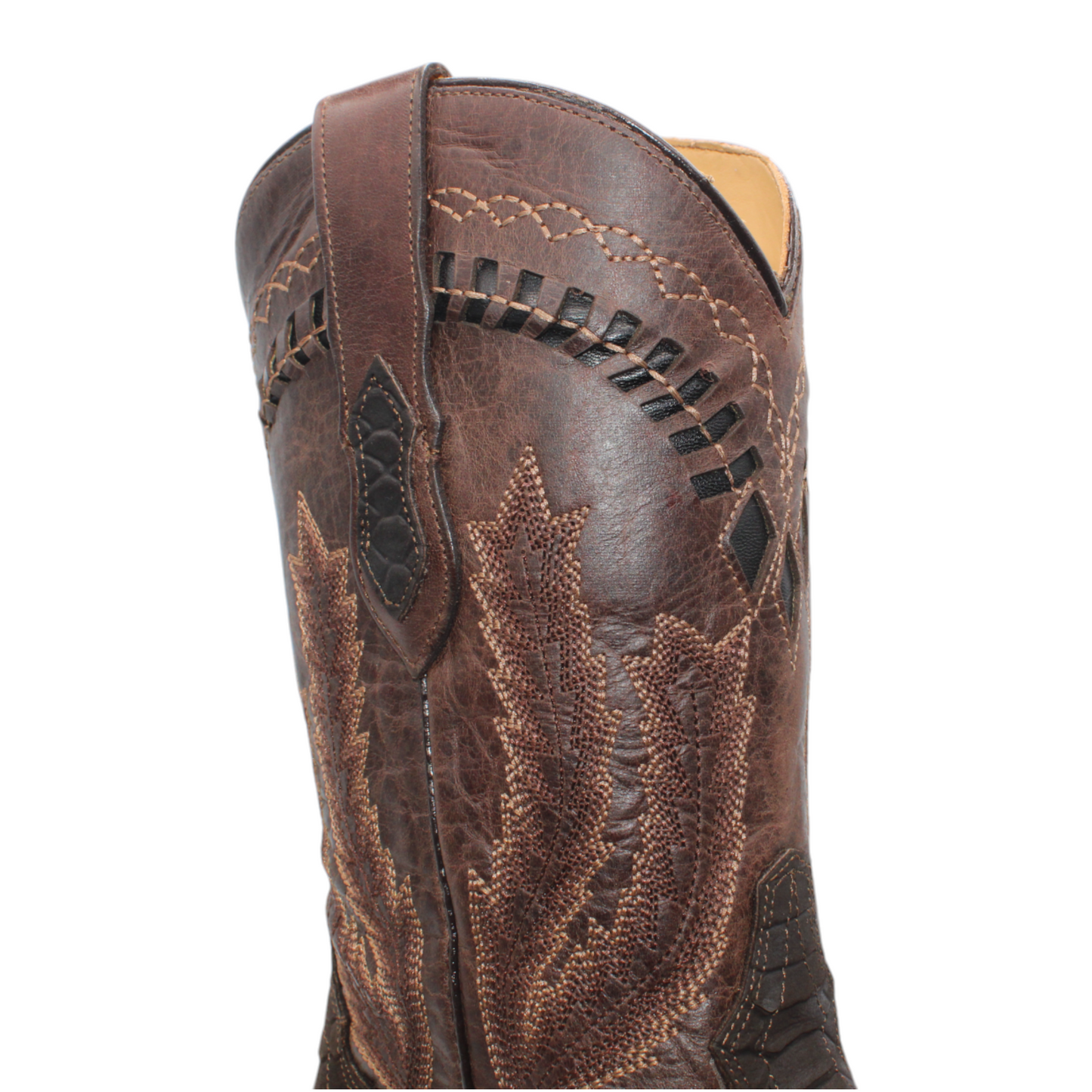 Botas vaqueras Hooch Python con estampado para hombre, color marrón, hechas a mano