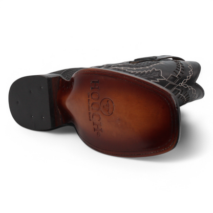 Botas vaqueras Hooch Python con estampado para hombre, color negro, hechas a mano