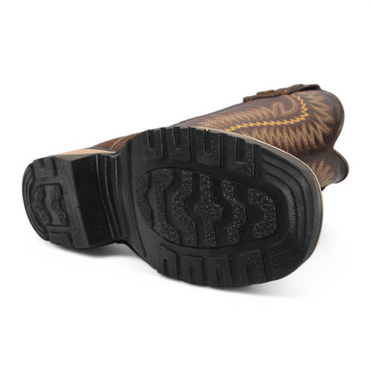Botas vaqueras Hooch Python con estampado para hombre, color marrón, hechas a mano
